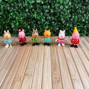 Bundle Of 6 Peppa Pig Figures Characters Candy Cat